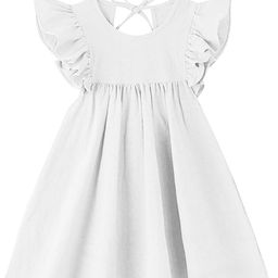 THE BABY ATELIER Off White A-Line Dress-image-98