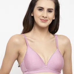 PrettyCat Lavender Solid Non-Wired Lightly Padded T-shirt Bra PC-BR-6006-PNK-30A-image-46
