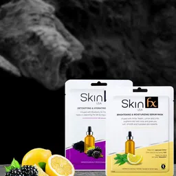 Skin Fx USA Set Of 2 Detoxifying & Brightening Facial Serum Masks - 25 ml Each-30