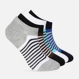 Mast & Harbour Men Pack of 4 Striped Shoeliners-10