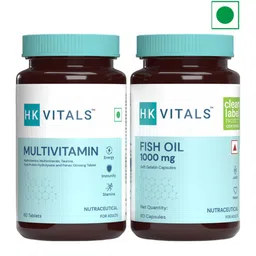 HK VITALS Set of Multivitamin Tablets & Fish Oil 1000mg Capsules - 60N Each-59