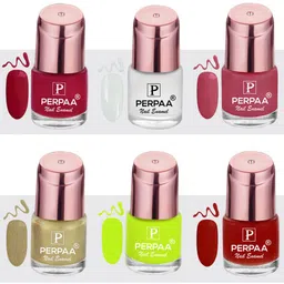 PERPAA Set Of 6 Super Stay Quick-Drying Gel Based Nail Polishes - 6ml Each-33