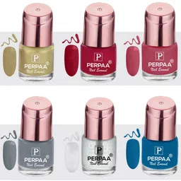 PERPAA Set Of 6 Super Stay Quick-Drying Gel Based Nail Polishes - 6ml Each-image-19