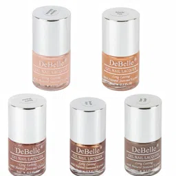 DeBelle Set of 5 Gel Nail Lacquers - Caramel Chocolate Pastels - 8ml each-image-60