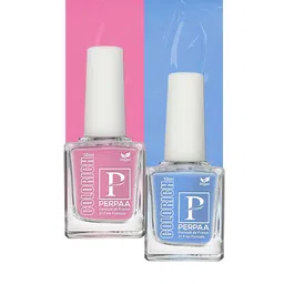 PERPAA Set of 2 Colorich Quick-Dry Long-Lasting Nail Polishes - Baby Pink 03 & Ice Blue 06-16