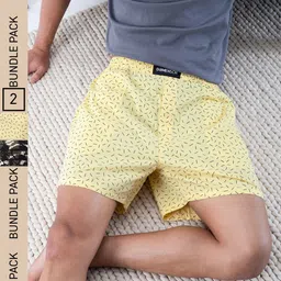 DAMENSCH Men Breeze Pack of 2 Printed Ultra-Light Cotton Boxer Shorts DAM-PRIN-LBX-image-87