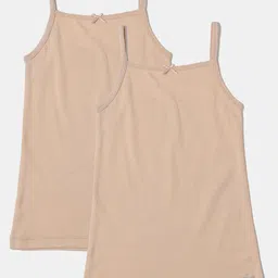 Jockey Girls Pack Of 2 Super Combed Cotton Non Padded Camisoles- SG04-0205-SKIN-12