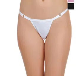 SELFCARE Pack of 3 Cotton Anti Microbial Low Waist Thong Briefs-SN2904-image-86
