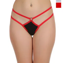 SELFCARE Women Pack of 3 Cotton Anti Microbial Low Waist Thong Briefs-image-39