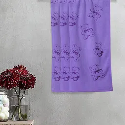 FABINALIV Kids 3-Pcs Purple Printed 300 GSM Cotton Bath Towels-image-55