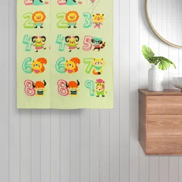 FABINALIV Kids Yellow & Green 2 Pieces Printed 420 GSM Cotton Bath Towels-21