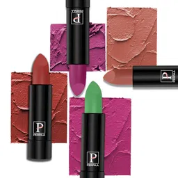 PERPAA Set Of 4 Cremy Matte Texture Long Lasting Lipstick 3.5g Each - Shades 305-55-58-62-16