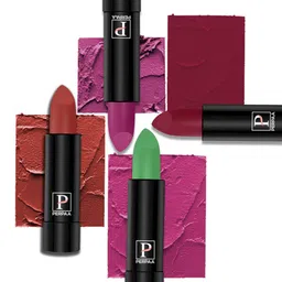PERPAA Set Of 4 Cremy Matte Texture Long Lasting Lipstick 3.5g Each - Shades 305-55-58-87-72