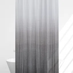 Kuber Industries Grey Printed PEVA Shower Curtain-36
