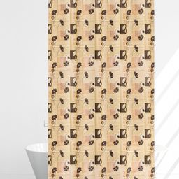 Kuber Industries Cream-Colored Printed Shower Curtain-58
