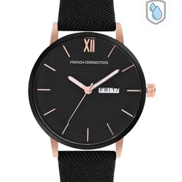 French Connection Men Black Printed Dial & Black Leather Straps Analogue Watch FCN00034B-image-32