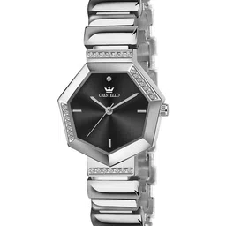 CRESTELLO Women Embellished Dial & Bracelet Style Straps Analogue Watch CR-JWL151-BLK-SLV-image-81