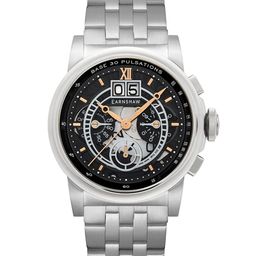 EARNSHAW Men Brass Dial & Stainless Steel Bracelet Style Straps Analogue Chronograph Watch ES-8267-33-23