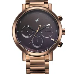 Fastrack Men Brass Dial & Stainless Steel Bracelet Style Straps Analogue Watch 3287KM07-picture-26