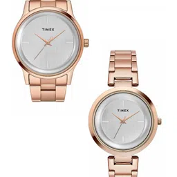 Timex Brass Stainless Steel Bracelet Style Straps Analogue Couple Watch TW00PR294-picture-29