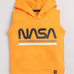 Ginie Boys Typography Printed Hooded Neck Sleeveless Cotton T-Shirt-image-92