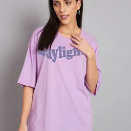 Imsa Moda Typography Printed Oversized Cotton T-shirt-image-26