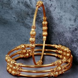 LUCKY JEWELLERY Set Of 4 Gold Plated Bangles-43