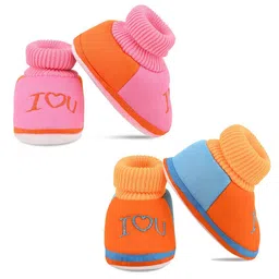 Smartots Infants Pack Of 2 Colourblocked Pure Cotton Booties-38
