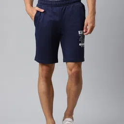 Puma Men Navy Blue Solid Graphic Sports Shorts-22