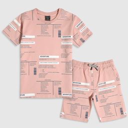 CAVIO Boys Printed Round Neck Short Sleeves Pure Cotton T-shirt with Shorts-46