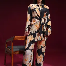 Vishudh Printed Shirt Collar Tunic & Trousers Co-Ords-image-4