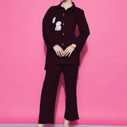Ziva Fashion Sequinned Embellished Satin Shirt With Trousers-picture-28