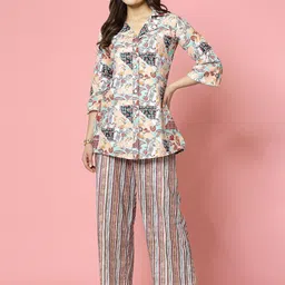 Clora Creation Printed Shirt With Trousers Co-Ords-image-78