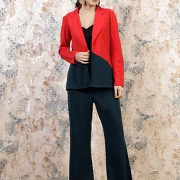 Athena Colourblocked Shawl Neck Coat With Trousers Co-Ords-picture-11