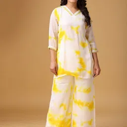 HOUSE OF MIRA Tie & Dyed Pure Cotton Top With Trousers-image-9