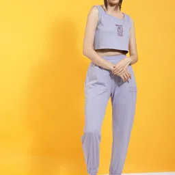 Rigo Printed Crop Top With Joggers Co-Ords Set-picture-15