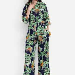 githaan Printed Pure Cotton Shirt & Trousers Co-ords-image-32