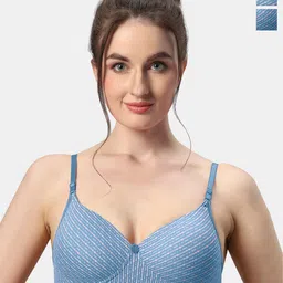 Sonari Maggi Pack Of 2 Striped Lightly Padded T-shirt Bras- All Day Comfort-51