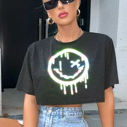 StyleCast x Revolte Graphic Printed Round Neck Crop Top-picture-15