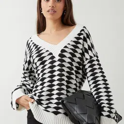 DOROTHY PERKINS Petite Argyle Pullover-image-92