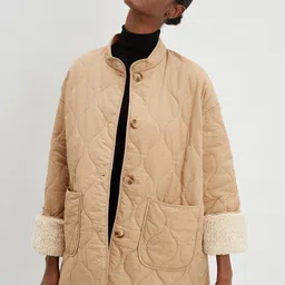 DOROTHY PERKINS Women Beige Longline Quilted Jacket-image-33