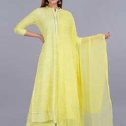 TOULIN Ethnic Motifs Printed Gotta Patti Kurta with Palazzos & With Dupatta-picture-44