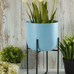 Metalsmith Blue & Black Elegant Table Planter With Stand-21