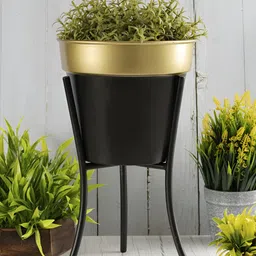 Metalsmith Black Metal Planter With holder-22