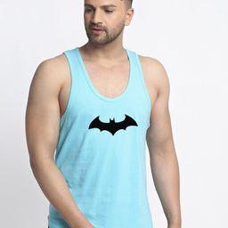 Friskers Men Turquoise Blue Printed Pure Cotton Innerwear Vest-image-79