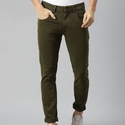 VAN HEUSEN DENIM LABS Men Olive Super Skinny Fit Low-Rise Stretchable Jeans-image-131