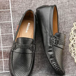 Killer Men Perforations Square Toe Lightweight Horsebit Loafers-image-38