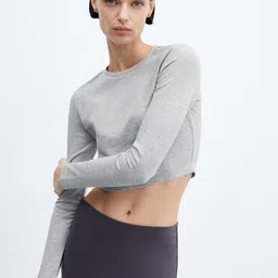 MANGO Crop Full Sleeves Top-image-13