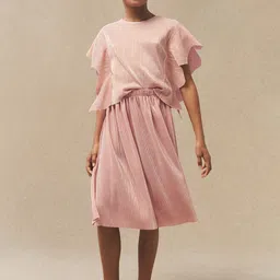 Mango Kids Girls Pleated Sheen Midi Skirt-picture-39