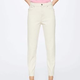 MANGO Women Off White Mom Fit Stretchable Jeans-image-28